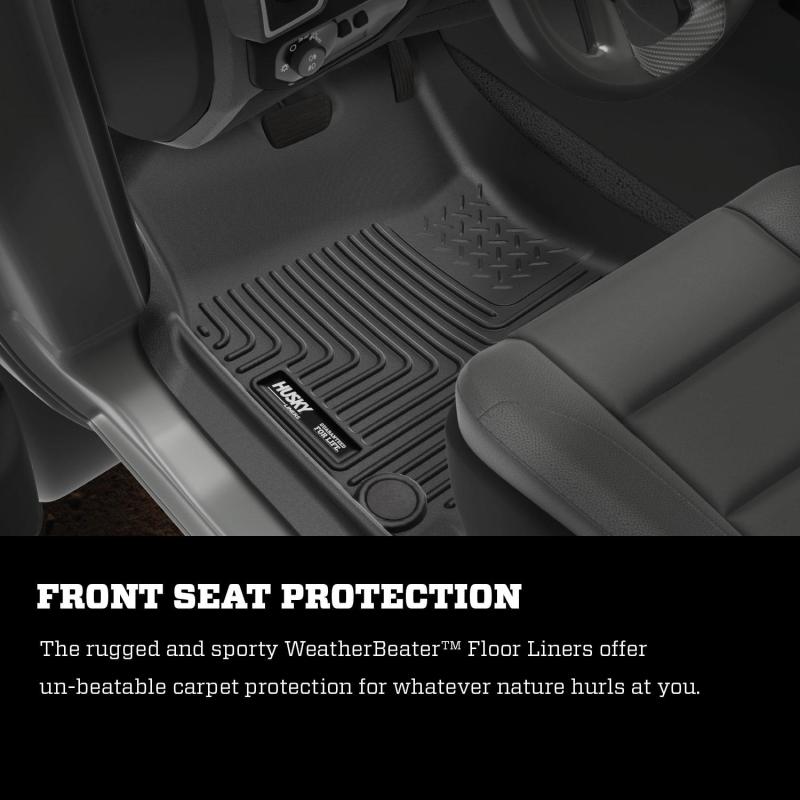 Husky Liners 03-08 Dodge Ram 1500/2500/3500 Quad Cab WeatherBeater Combo Black Floor Liners-Husky Liners-HSL98031