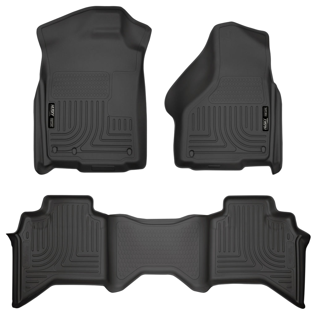 Husky Liners 03-08 Dodge Ram 1500/2500/3500 Quad Cab WeatherBeater Combo Black Floor Liners-Husky Liners-HSL98031