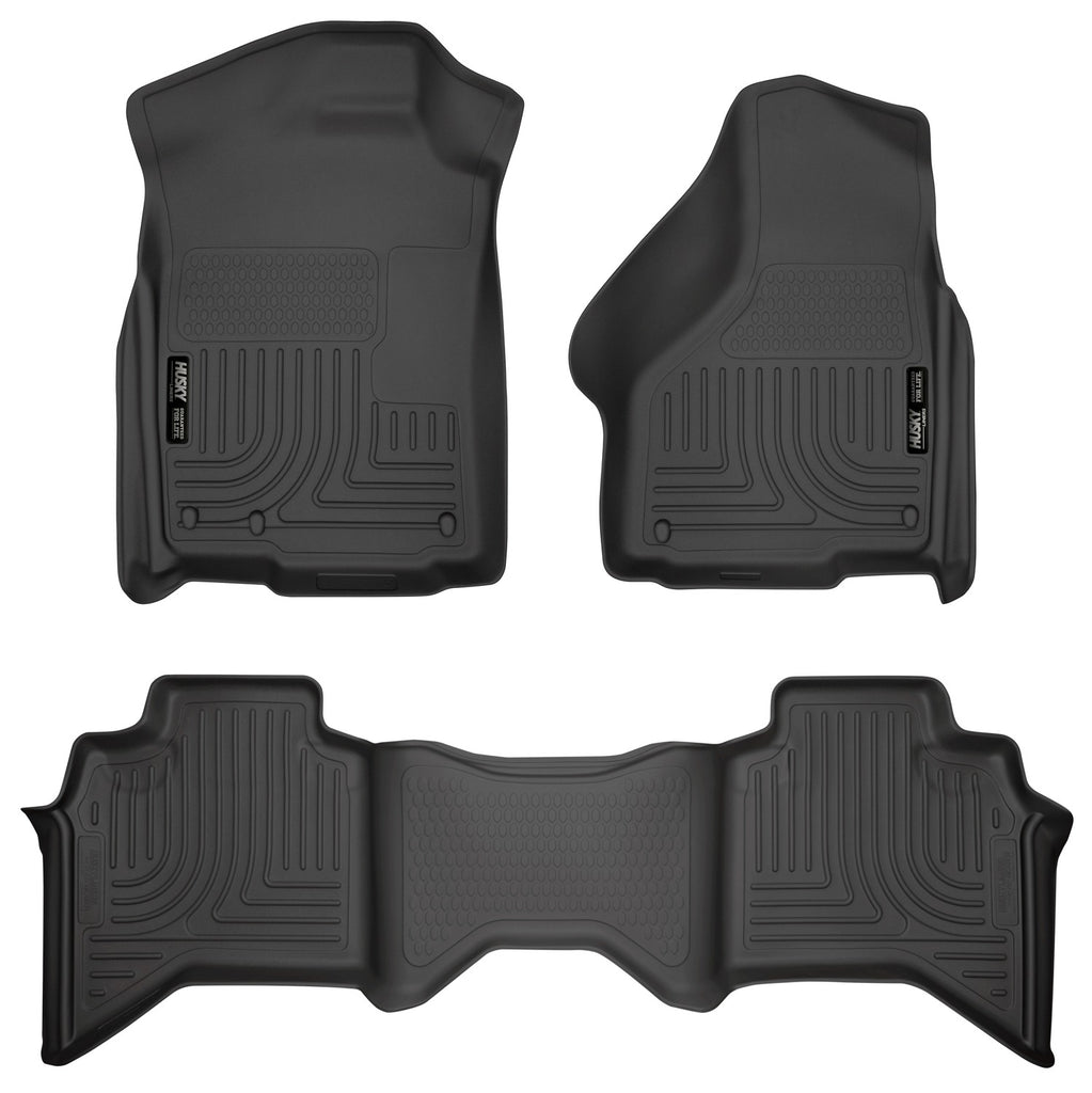 Husky Liners 03-08 Dodge Ram 1500/2500/3500 Quad Cab WeatherBeater Combo Black Floor Liners-Husky Liners-HSL98031