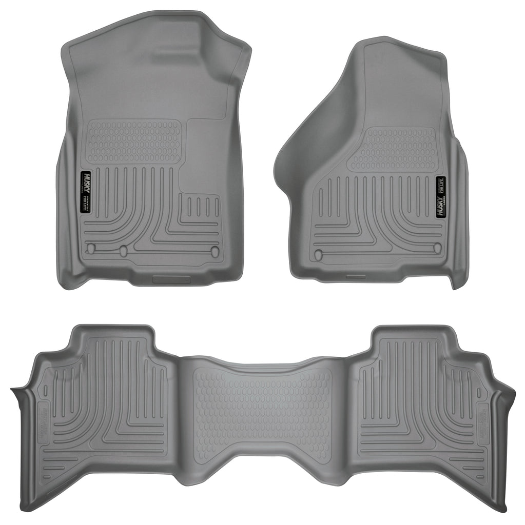 Husky Liners 03-08 Dodge Ram 1500/2500/3500 Quad Cab WeatherBeater Combo Gray Floor Liners-Husky Liners-HSL98032