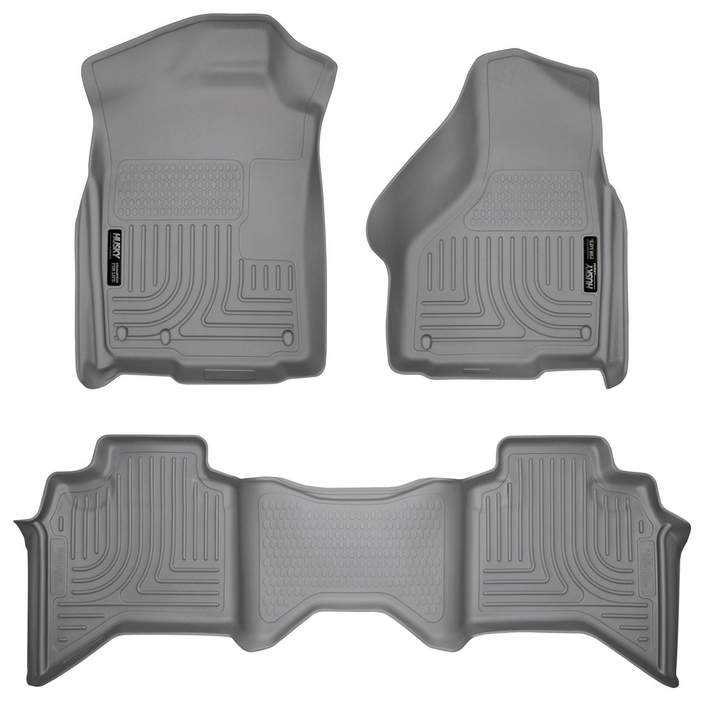 Husky Liners 03-08 Dodge Ram 1500/2500/3500 Quad Cab WeatherBeater Combo Gray Floor Liners-Husky Liners-HSL98032