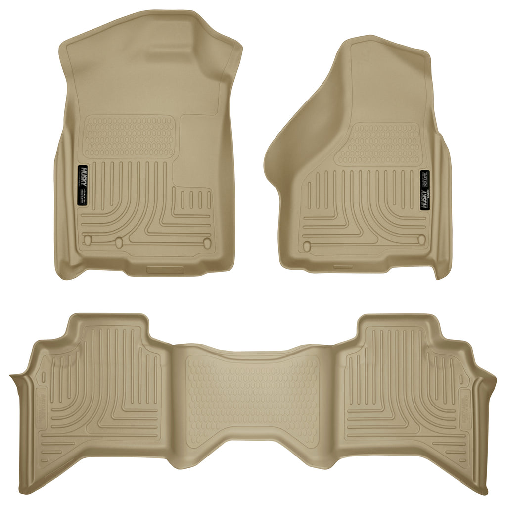 Husky Liners 03-08 Dodge Ram 1500/2500/3500 Quad Cab WeatherBeater Combo Tan Floor Liners-Husky Liners-HSL98033