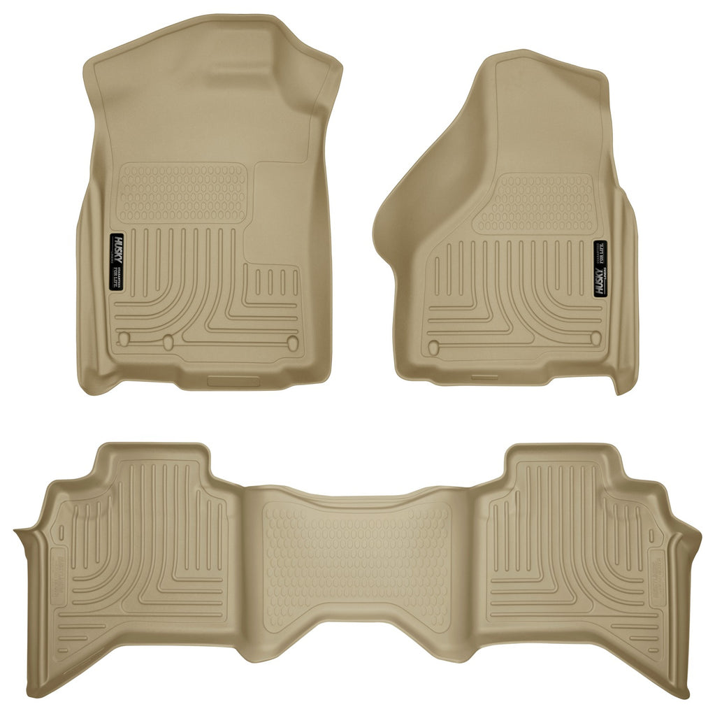 Husky Liners 03-08 Dodge Ram 1500/2500/3500 Quad Cab WeatherBeater Combo Tan Floor Liners-Husky Liners-HSL98033