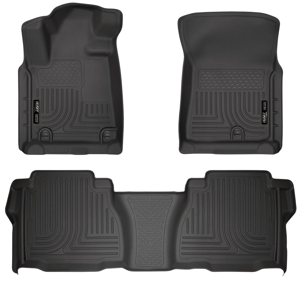 Husky Liners 07-11 Toyota Tundra Double/CrewMax Cab WeatherBeater Combo Black Floor Liners-Husky Liners-HSL98581
