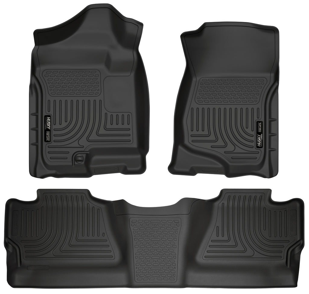 Husky Liners 07-12 Chevy Silverado/GMC Sierra Crew Cab WeatherBeater Combo Black Floor Liners-Husky Liners-HSL98201