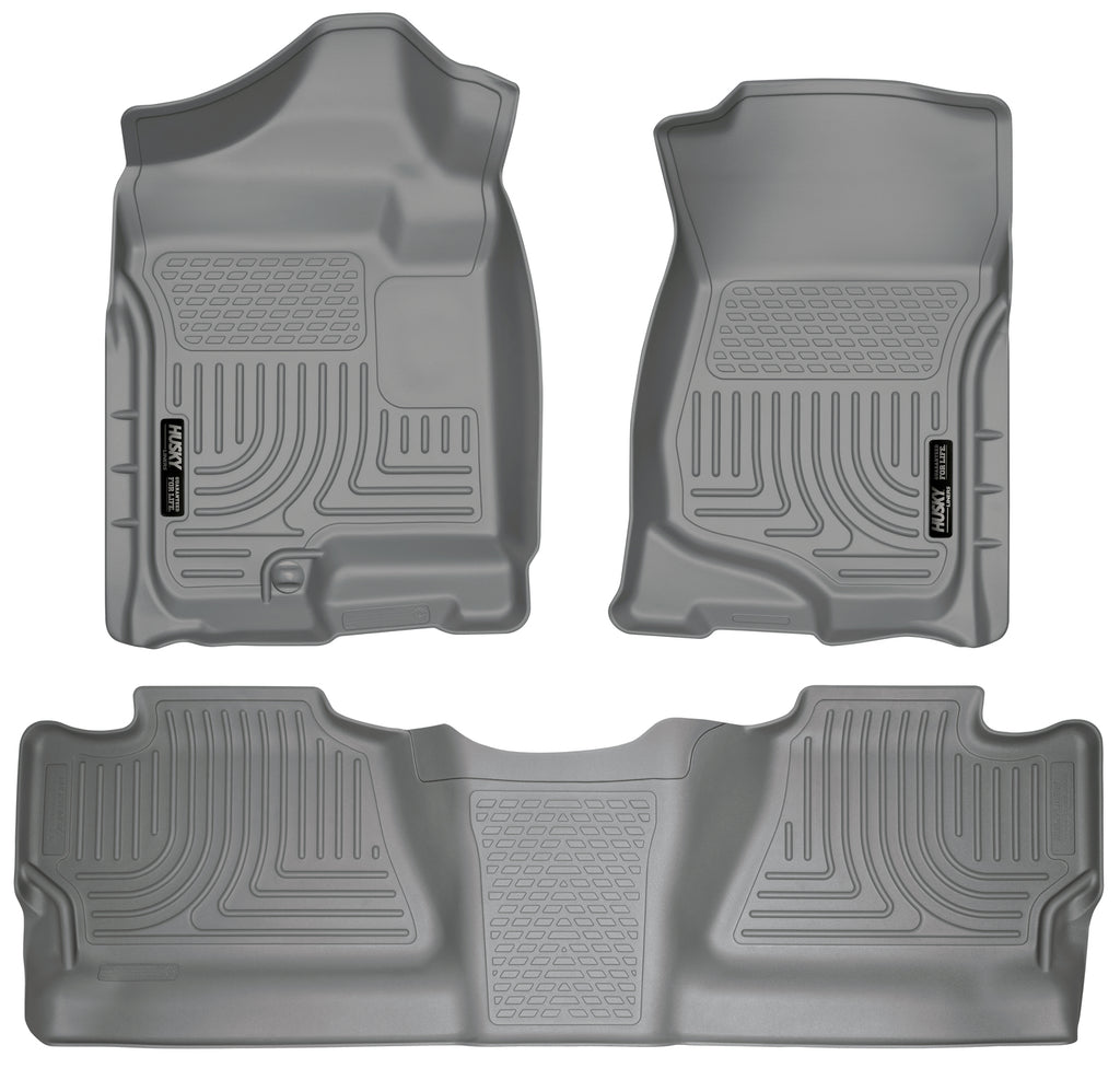 Husky Liners 07-12 Chevy Silverado/GMC Sierra Crew Cab WeatherBeater Combo Gray Floor Liners-Husky Liners-HSL98202