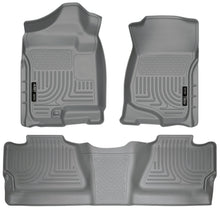 Load image into Gallery viewer, Husky Liners 07-12 Chevy Silverado/GMC Sierra Crew Cab WeatherBeater Combo Gray Floor Liners-Husky Liners-HSL98202