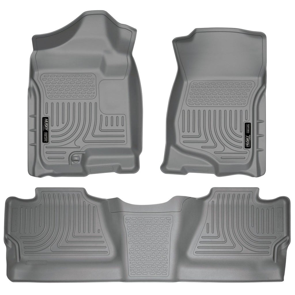 Husky Liners 07-12 Chevy Silverado/GMC Sierra Crew Cab WeatherBeater Combo Gray Floor Liners-Husky Liners-HSL98202