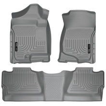 Load image into Gallery viewer, Husky Liners 07-12 Chevy Silverado/GMC Sierra Crew Cab WeatherBeater Combo Gray Floor Liners-Husky Liners-HSL98202