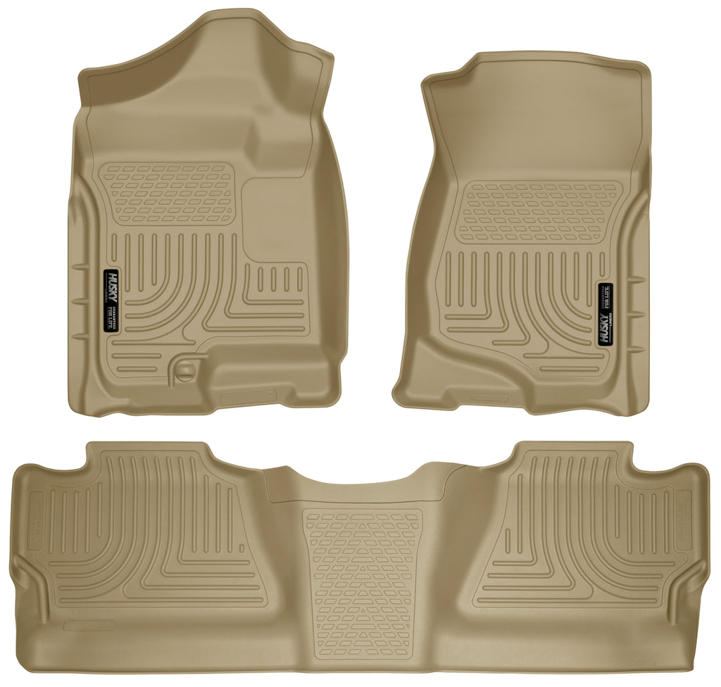 Husky Liners 07-12 Chevy Silverado/GMC Sierra Crew Cab WeatherBeater Combo Tan Floor Liners-Husky Liners-HSL98203