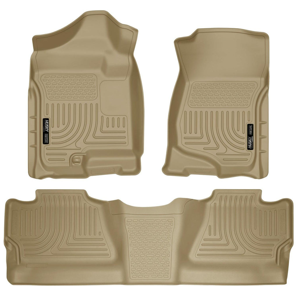 Husky Liners 07-12 Chevy Silverado/GMC Sierra Crew Cab WeatherBeater Combo Tan Floor Liners-Husky Liners-HSL98203