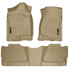 Load image into Gallery viewer, Husky Liners 07-12 Chevy Silverado/GMC Sierra Crew Cab WeatherBeater Combo Tan Floor Liners-Husky Liners-HSL98203