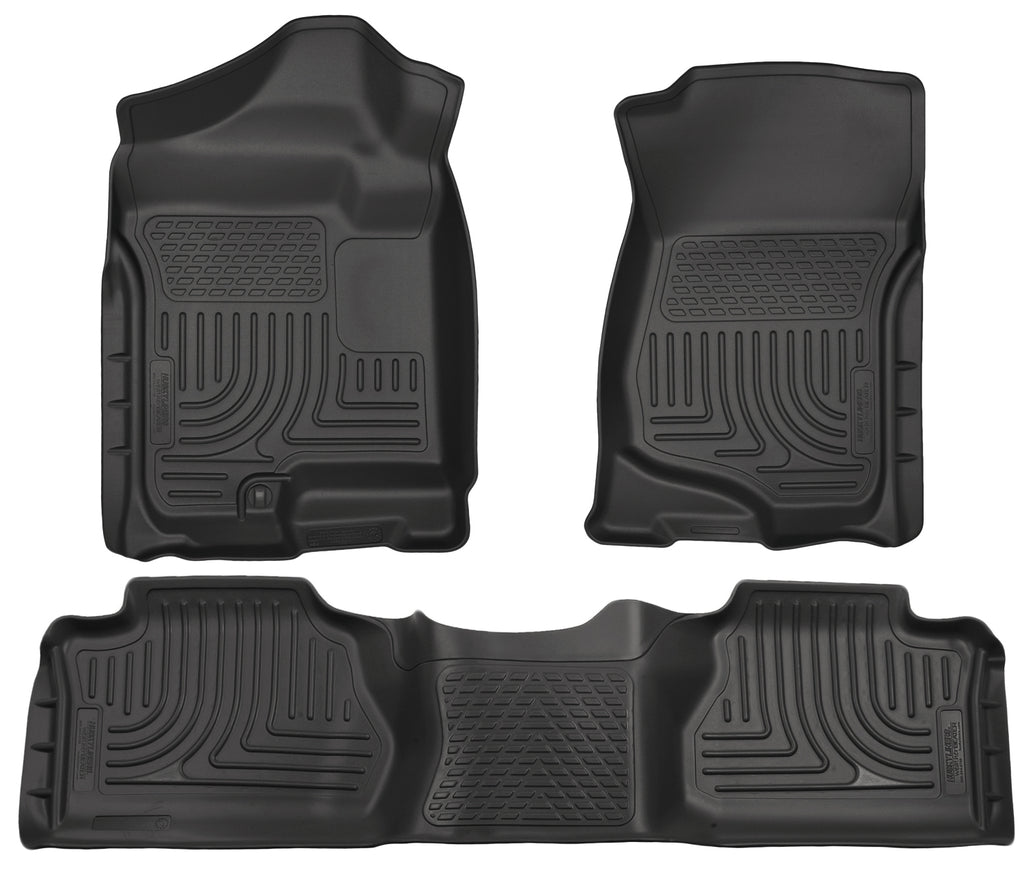 Husky Liners 07-12 Chevy Silverado/GMC Sierra Extended Cab WeatherBeater Combo Black Floor Liners-Husky Liners-HSL98211