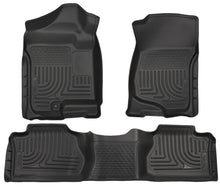 Load image into Gallery viewer, Husky Liners 07-12 Chevy Silverado/GMC Sierra Extended Cab WeatherBeater Combo Black Floor Liners-Husky Liners-HSL98211