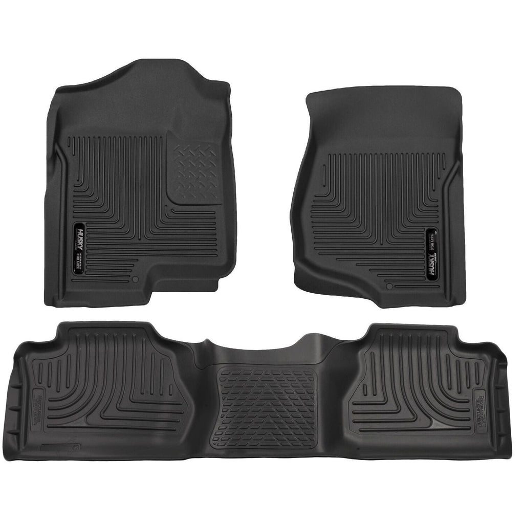 Husky Liners 07-12 Chevy Silverado/GMC Sierra Extended Cab WeatherBeater Combo Black Floor Liners-Husky Liners-HSL98211