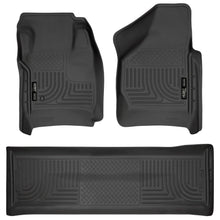 Load image into Gallery viewer, Husky Liners 08-10 Ford SD Crew Cab WeatherBeater Combo Black Floor Liners (w/o Manual Trans Case)-Husky Liners-HSL98381