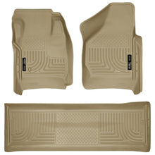 Load image into Gallery viewer, Husky Liners 08-10 Ford SD Crew Cab WeatherBeater Combo Tan Floor Liners (w/o Manual Trans Case)-Husky Liners-HSL98383