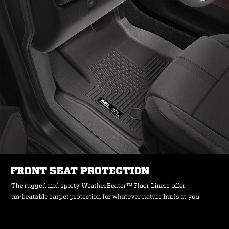 Husky Liners 08-21 Nissan Frontier Crew Cab WeatherBeater Front Row Black Floor Liners-Husky Liners-HSL13511