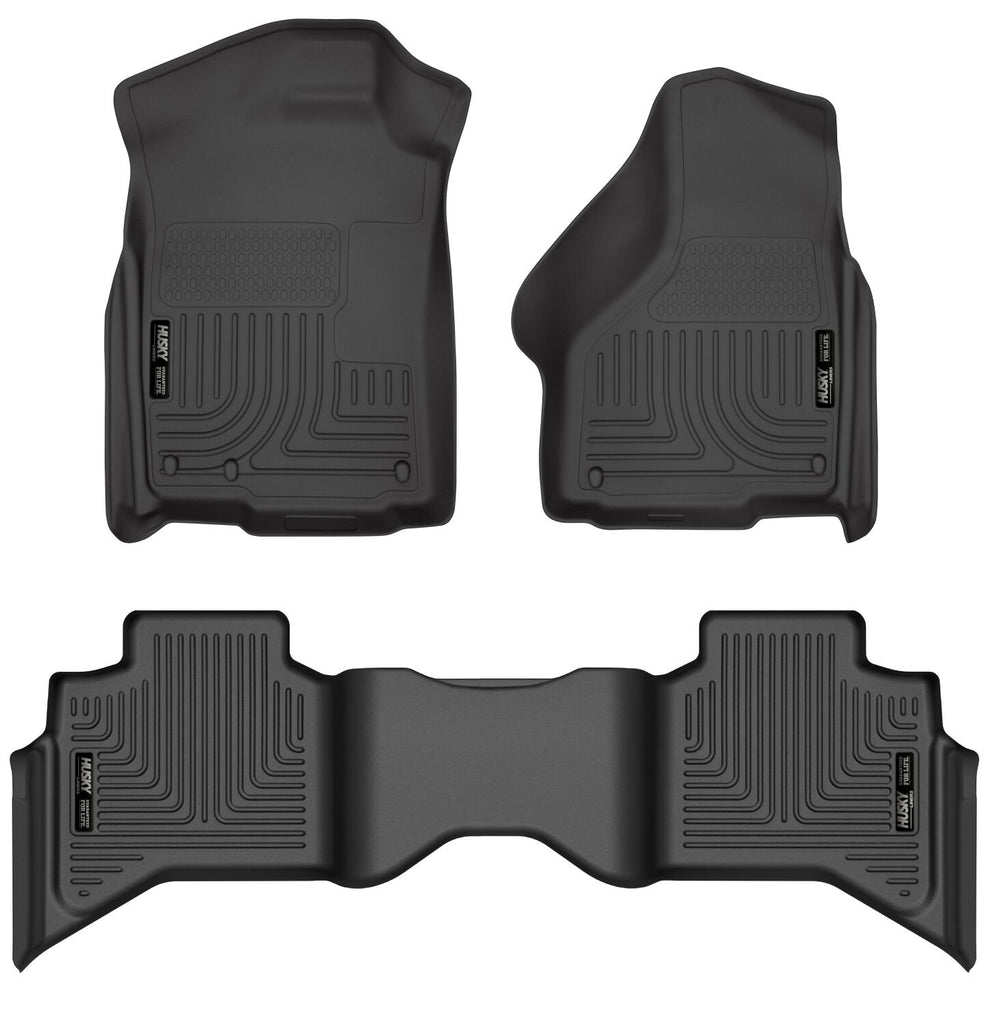Husky Liners 09-12 Dodge Ram 1500 Quad Cab WeatherBeater Black Front & Second Seat Floor Liner-Husky Liners-HSL99011