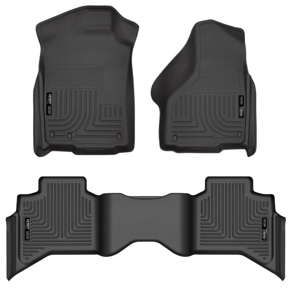 Husky Liners 09-12 Dodge Ram 1500 Quad Cab WeatherBeater Black Front & Second Seat Floor Liner-Husky Liners-HSL99011