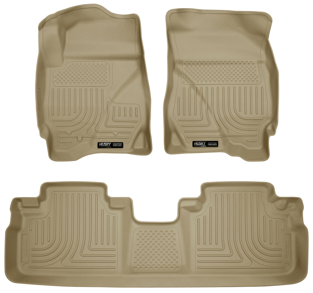 Husky Liners 09-12 Ford Escape/Mazda Tribute (Base/Hybrid) WeatherBeater Combo Tan Floor Liners-Husky Liners-HSL98353