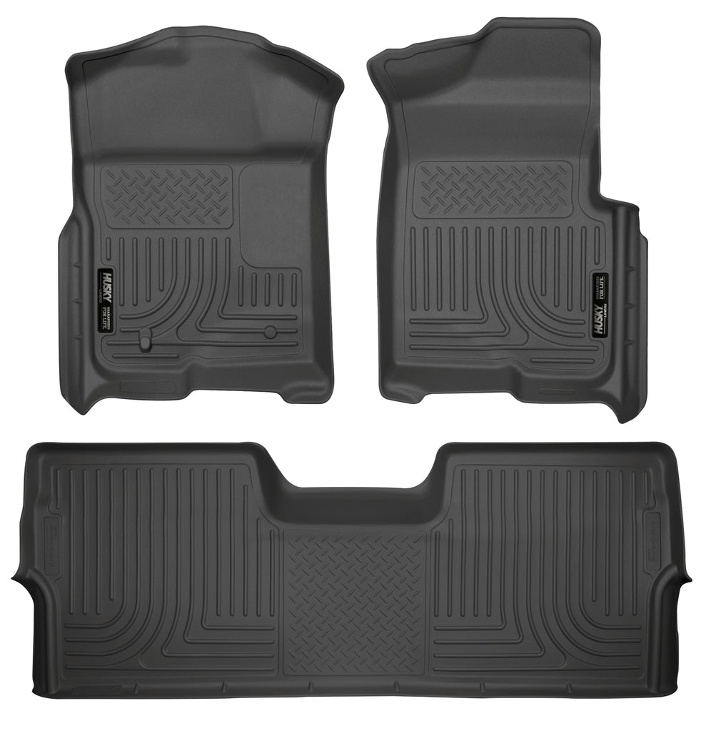 Husky Liners 09-12 Ford F-150 Super Crew Cab WeatherBeater Combo Black Floor Liners-Husky Liners-HSL98331