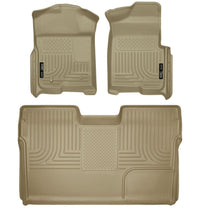 Load image into Gallery viewer, Husky Liners 09-12 Ford F-150 Super Crew Cab WeatherBeater Combo Tan Floor Liners-Husky Liners-HSL98333