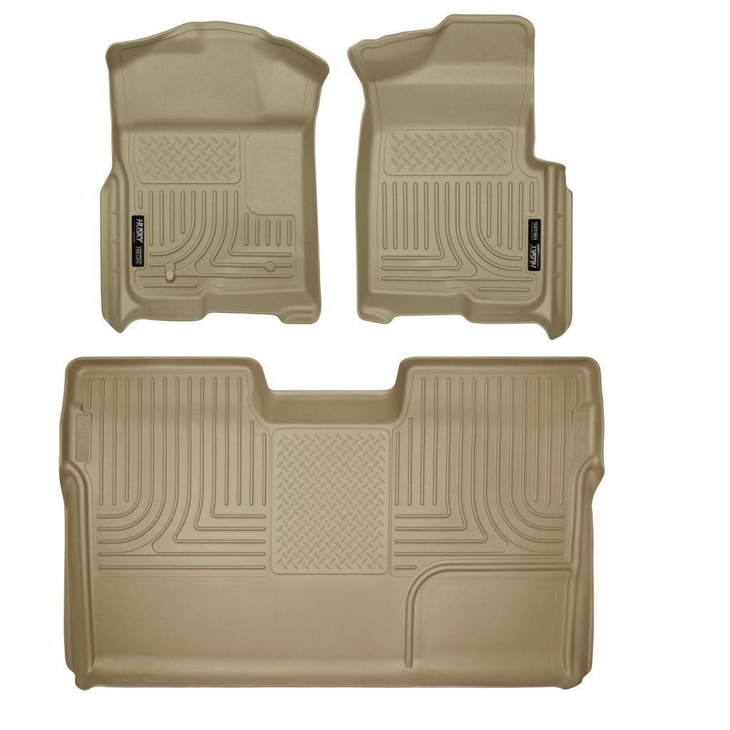 Husky Liners 09-12 Ford F-150 Super Crew Cab WeatherBeater Combo Tan Floor Liners-Husky Liners-HSL98333