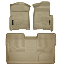 Load image into Gallery viewer, Husky Liners 09-12 Ford F-150 Super Crew Cab WeatherBeater Combo Tan Floor Liners-Husky Liners-HSL98333