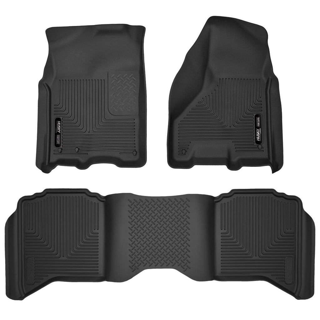 Husky Liners 09-18 Dodge Ram 1500 Crew Cab X-Act Contour Front & Second Seat Floor Liners - Black-Husky Liners-HSL53608