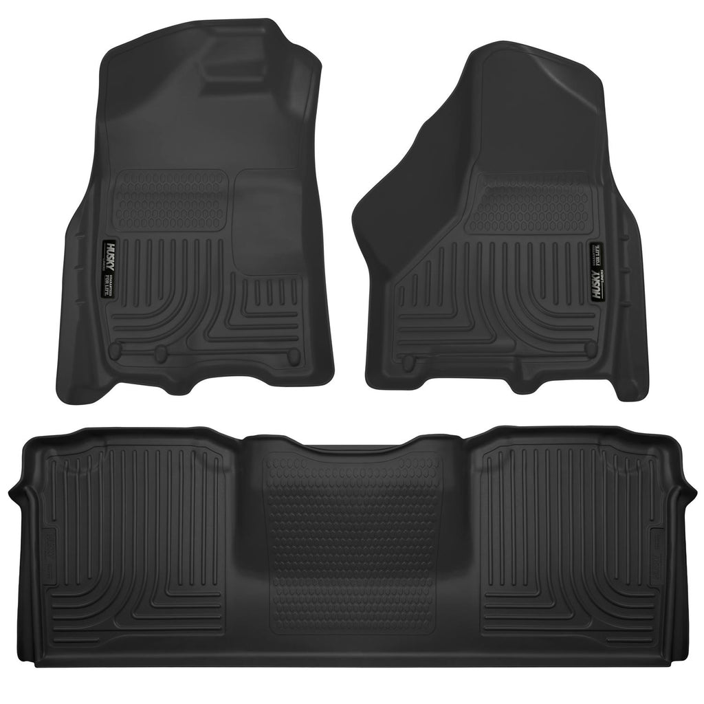 Husky Liners 10-12 Dodge Ram 2500/3500 Mega Cab WeatherBeater Combo Black Floor Liners-Husky Liners-HSL99041