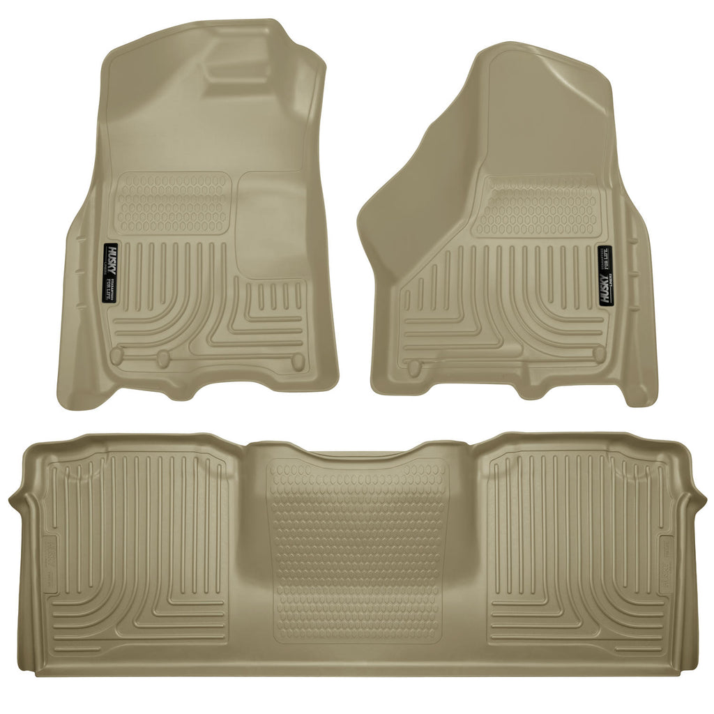 Husky Liners 10-12 Dodge Ram 2500/3500 Mega Cab WeatherBeater Combo Tan Floor Liners-Husky Liners-HSL99043