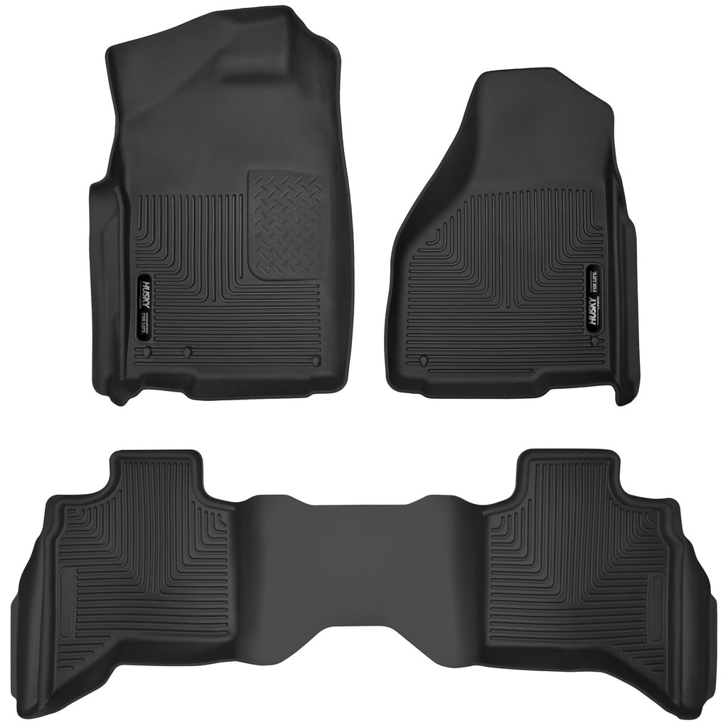 Husky Liners 10-18 Dodge Ram 1500 Quad Cab X-Act Contour Front & Second Seat Floor Liners - Black-Husky Liners-HSL53628