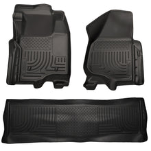 Load image into Gallery viewer, Husky Liners 11-12 Ford SD Crew Cab WeatherBeater Combo Black Floor Liners (w/o Manual Trans Case)-Husky Liners-HSL98711