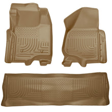 Load image into Gallery viewer, Husky Liners 11-12 Ford SD Crew Cab WeatherBeater Combo Tan Floor Liners (w/o Manual Trans Case)-Husky Liners-HSL98713
