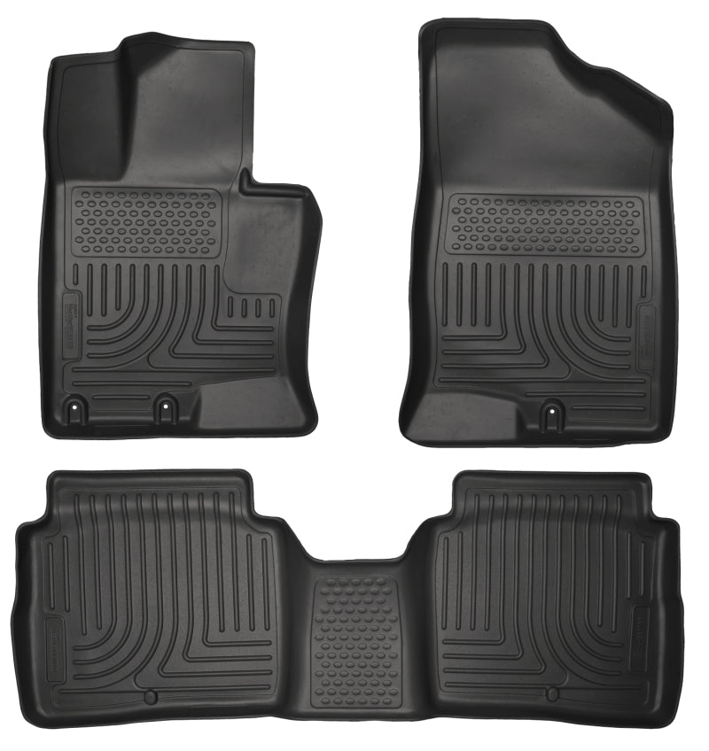 Husky Liners 11-14 Kia Optima Weatherbeater Black Front & 2nd Seat Floor Liners-Husky Liners-HSL99691