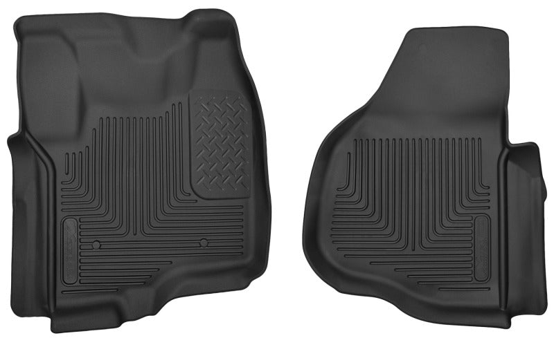 Husky Liners 12-13 F-250/F-350/F-450 Super Duty X-Act Contour Black Front Floor Liners-Husky Liners-HSL53321