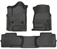 Load image into Gallery viewer, Husky Liners 14 Chevrolet Silverado/GMC Sierra Dbl Cab WeatherBeater Black Front&amp;2nd Seat Floor Line-Husky Liners-HSL98241