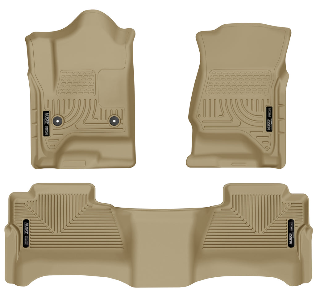 Husky Liners 14 Chevrolet Silverado/GMC Sierra WeatherBeater Tan Front & 2nd Seat Floor Liners-Husky Liners-HSL98233