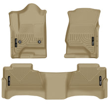 Load image into Gallery viewer, Husky Liners 14 Chevrolet Silverado/GMC Sierra WeatherBeater Tan Front &amp; 2nd Seat Floor Liners-Husky Liners-HSL98233