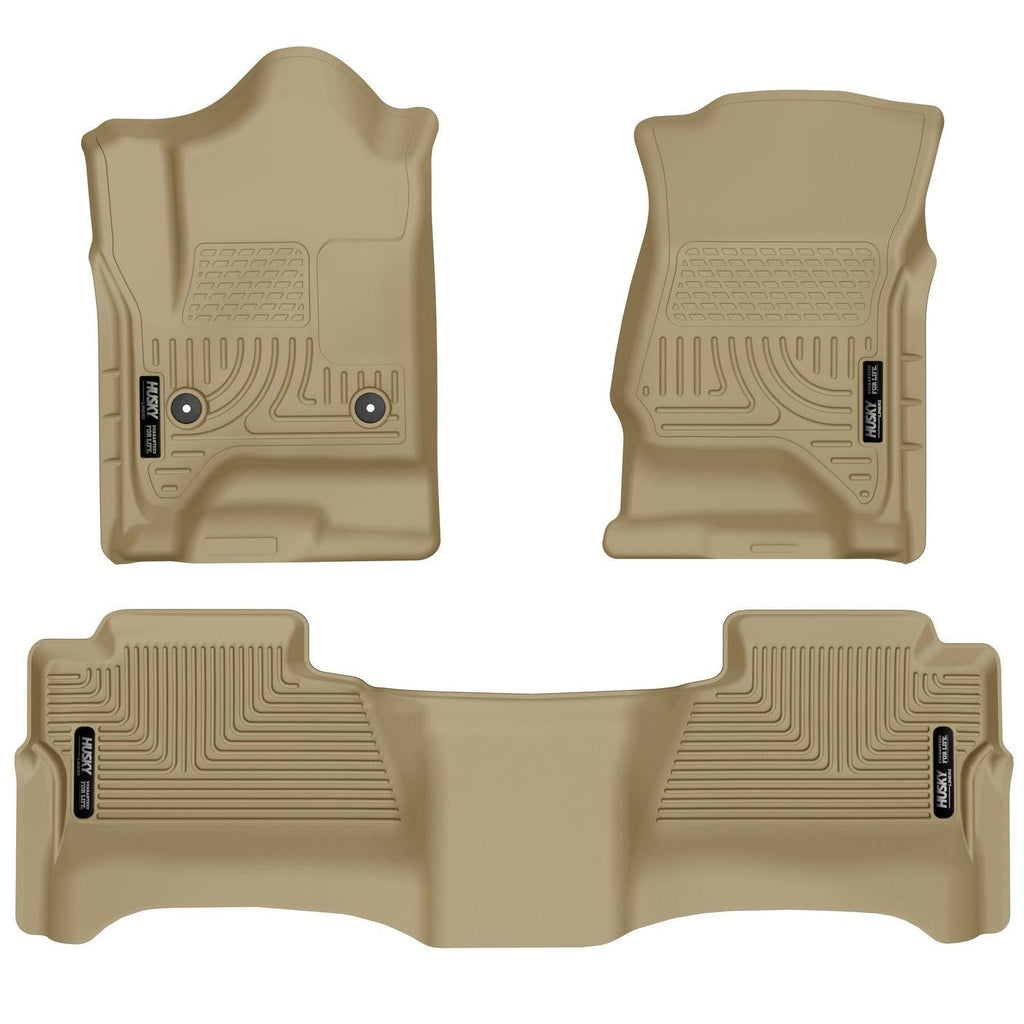Husky Liners 14 Chevrolet Silverado/GMC Sierra WeatherBeater Tan Front & 2nd Seat Floor Liners-Husky Liners-HSL98233