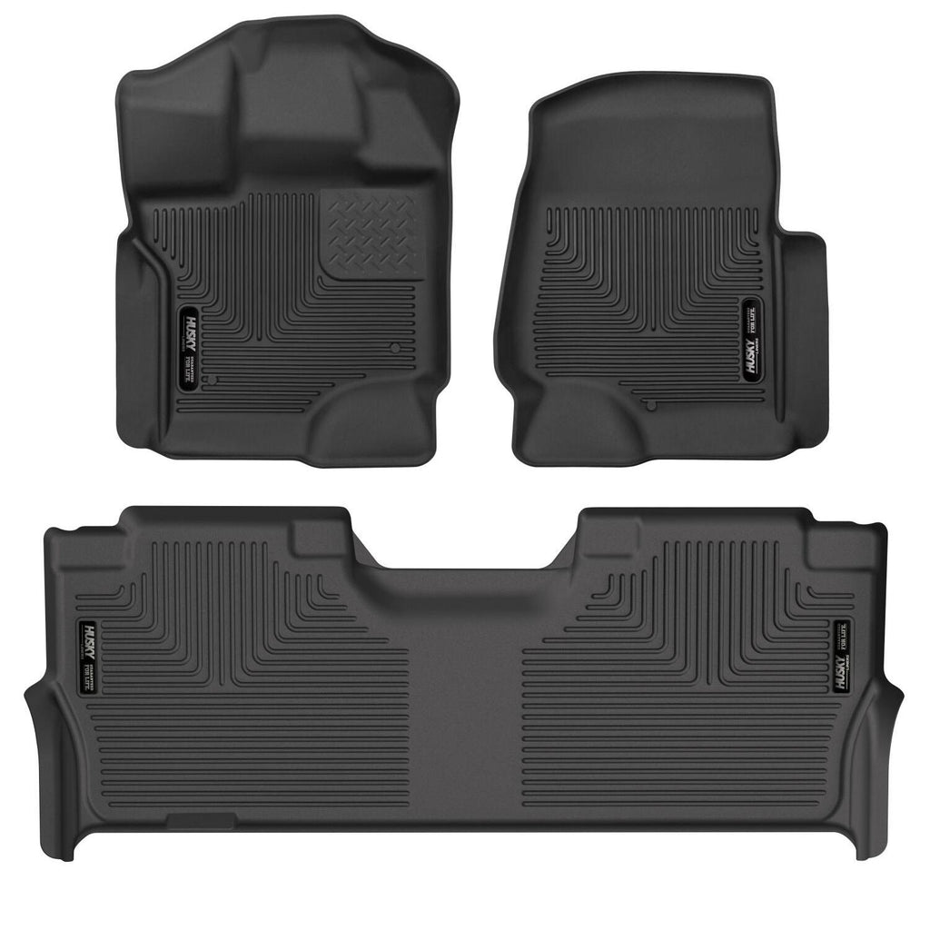 Husky Liners 17-19 F-250/F-350/F-450 Crew Cab Weatherbeater Black Front & 2nd Seat Floor Liners-Husky Liners-HSL94061