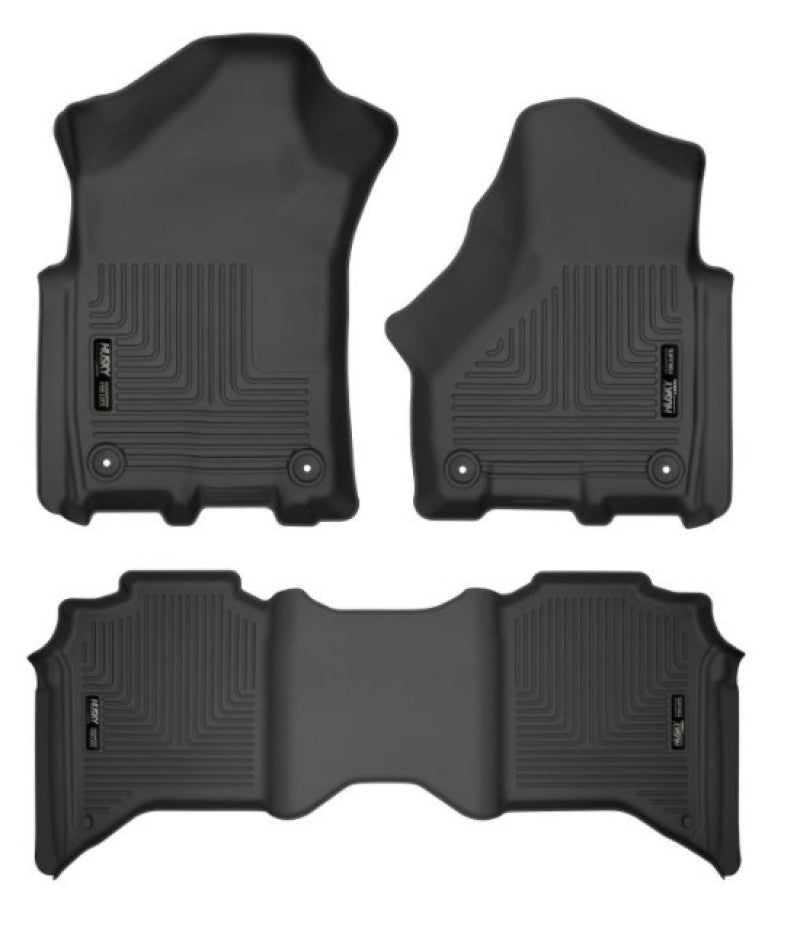 Husky Liners 19-21 Ram 2500/3500 Crew Cab Weatherbeater Black Front & 2nd Seat Floor Liners-Husky Liners-HSL94111