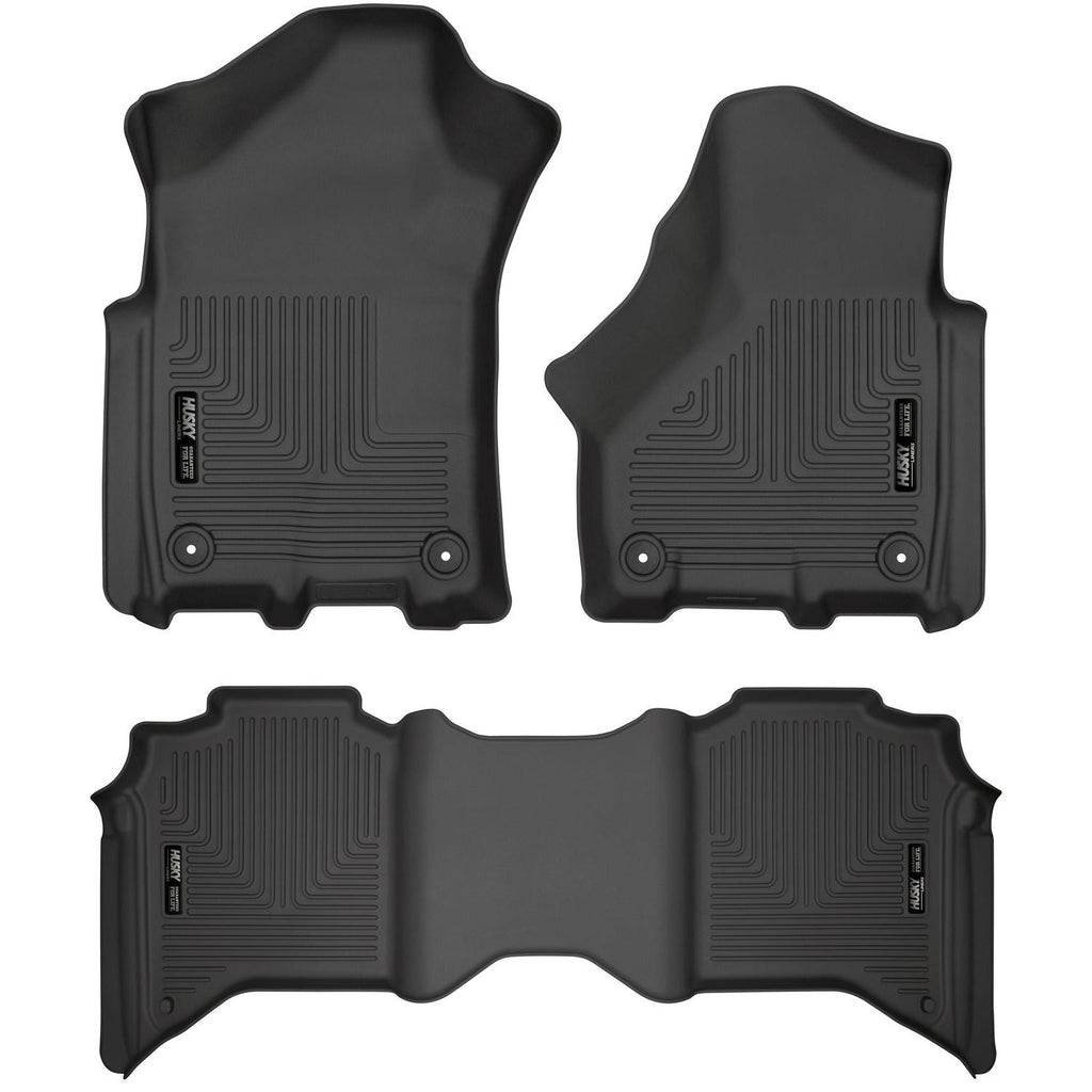 Husky Liners 19-21 Ram 2500/3500 Crew Cab Weatherbeater Black Front & 2nd Seat Floor Liners-Husky Liners-HSL94111