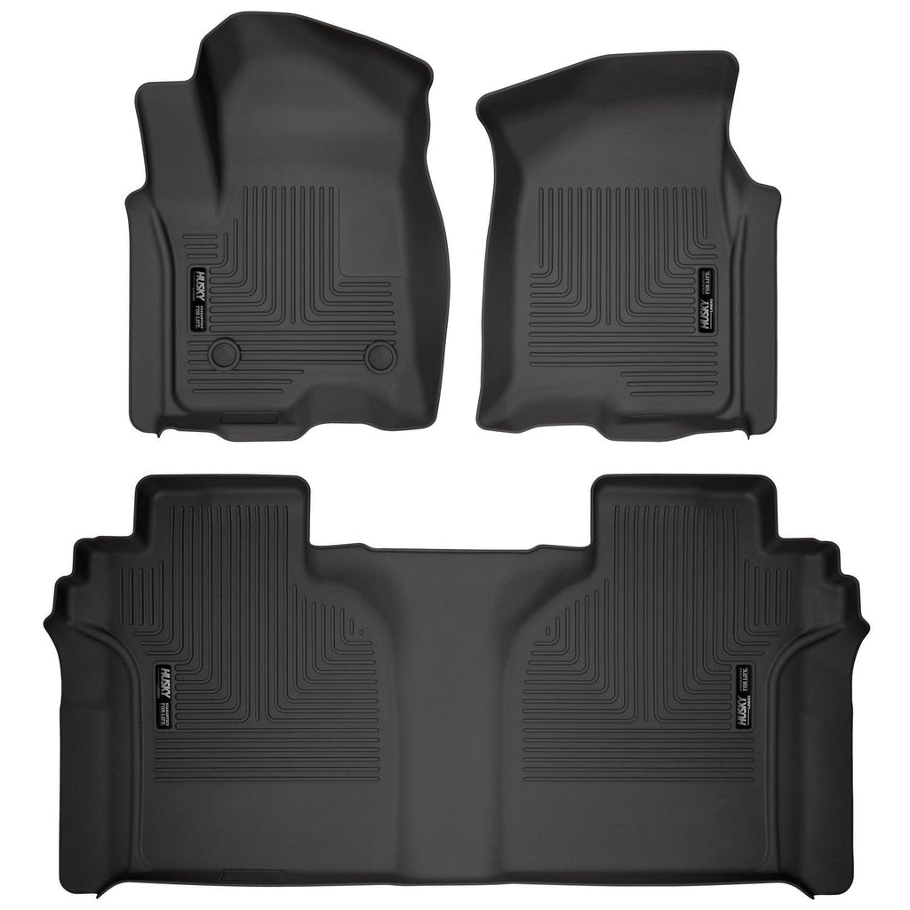 Husky Liners 19-23 Chevrolet Silverado 1500 Crew Cab WeatherBeater Blk Front & 2nd Seat Floor Liners-Husky Liners-HSL94021