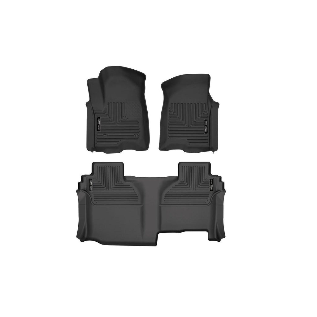 Husky Liners 19-24 Chevy Silverado1500/GMC Sierra1500 X-Act Front + 2nd Seat Floor Liner Set-Black-Husky Liners-HSL53648