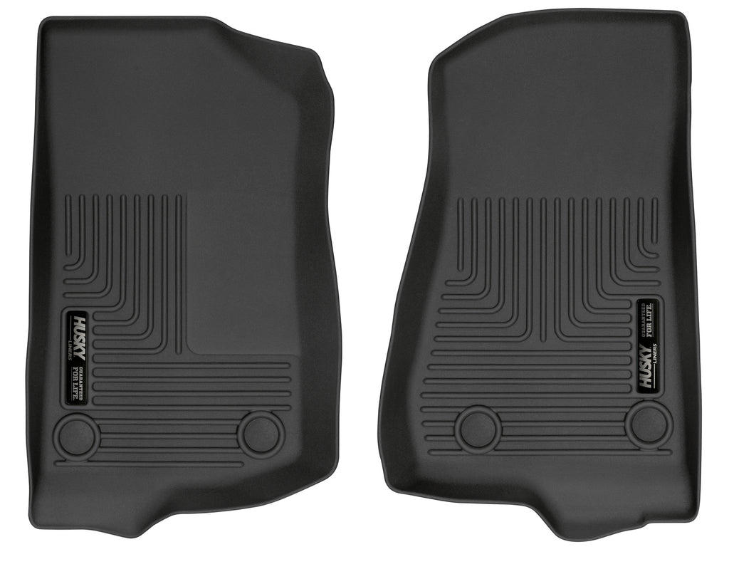 Husky Liners 19-24 Jeep Wrangler JL/JLU WeatherBeater Front Row Black Floor Liners-Husky Liners-HSL13021