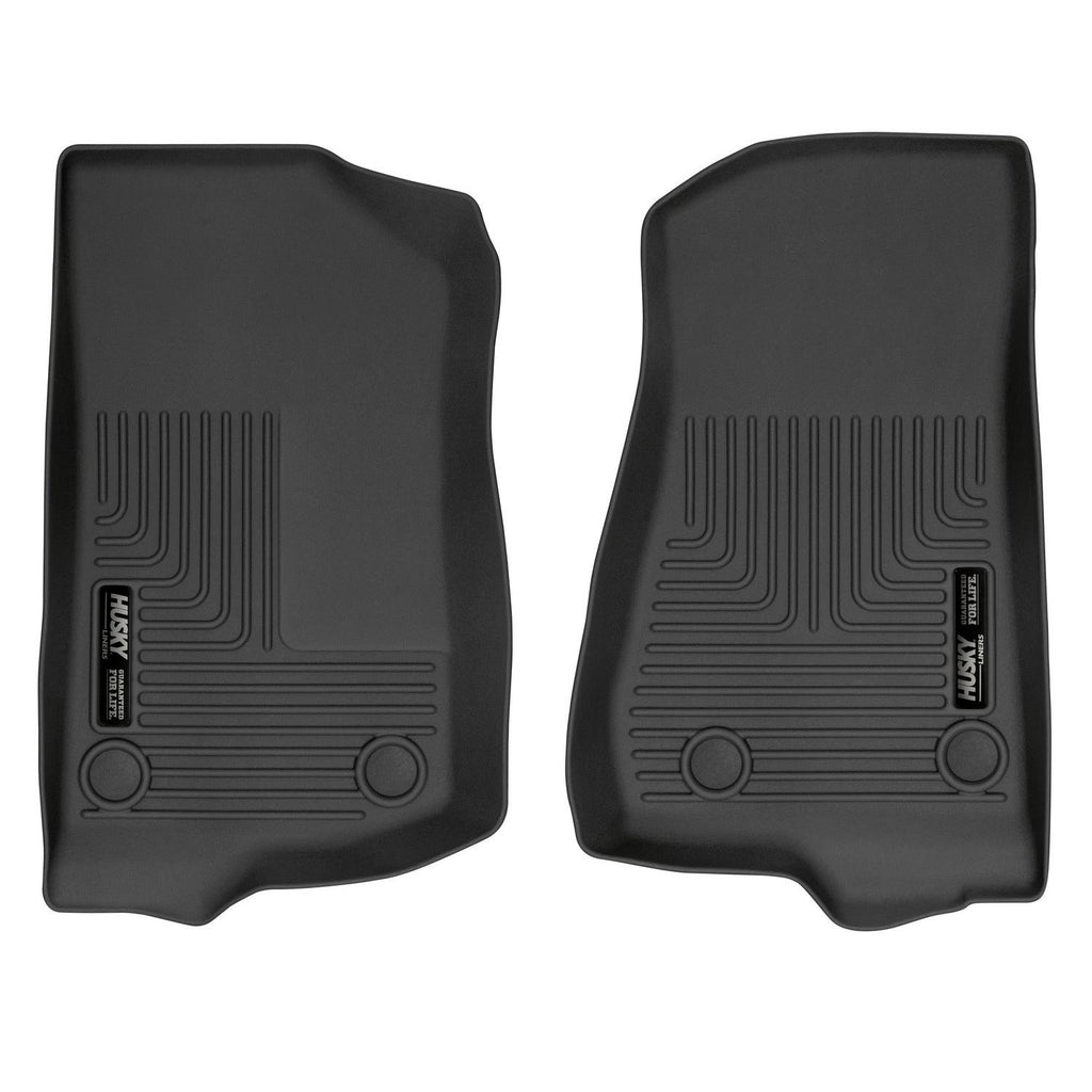 Husky Liners 19-24 Jeep Wrangler JL/JLU WeatherBeater Front Row Black Floor Liners-Husky Liners-HSL13021