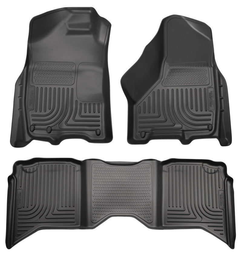 Husky Liners 2012 Dodge Ram 1500/2500 Crew Cab WeatherBeater Combo Black Floor Liners-Husky Liners-HSL99001