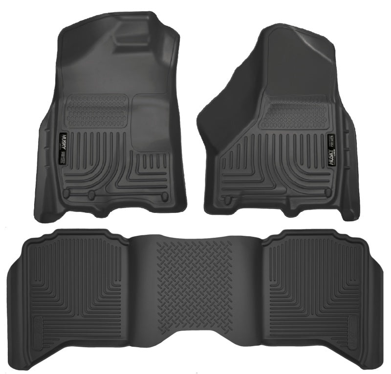 Husky Liners 2012 Dodge Ram 1500/2500 Crew Cab WeatherBeater Combo Black Floor Liners-Husky Liners-HSL99001